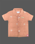 Little gentleman embroidered resort collar shirt and cargo shorts set for boys