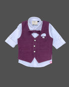 Boys bow with full sleeve waistcoat - Indigo 