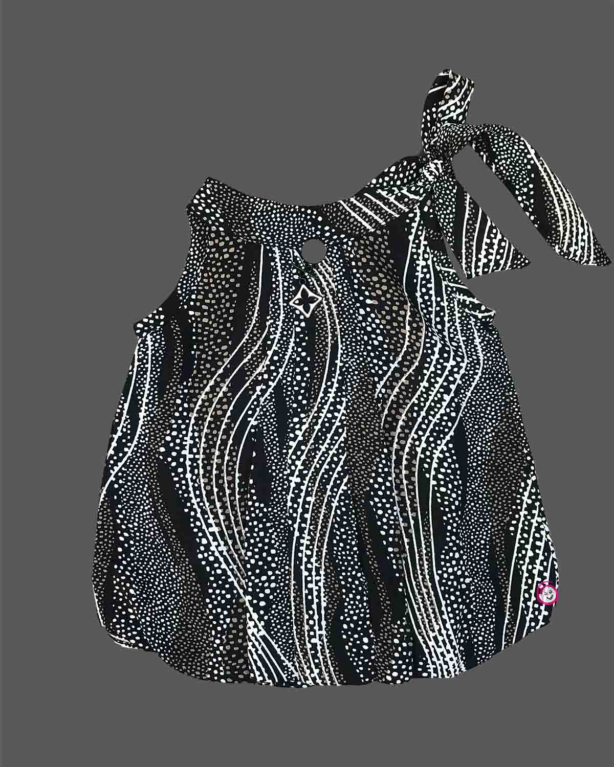 Girls Printed One Shoulder Top with Tie Knot Detail for Western Wear