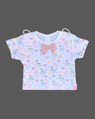 Boys printed t-shirt with suspender set - Rose Pink