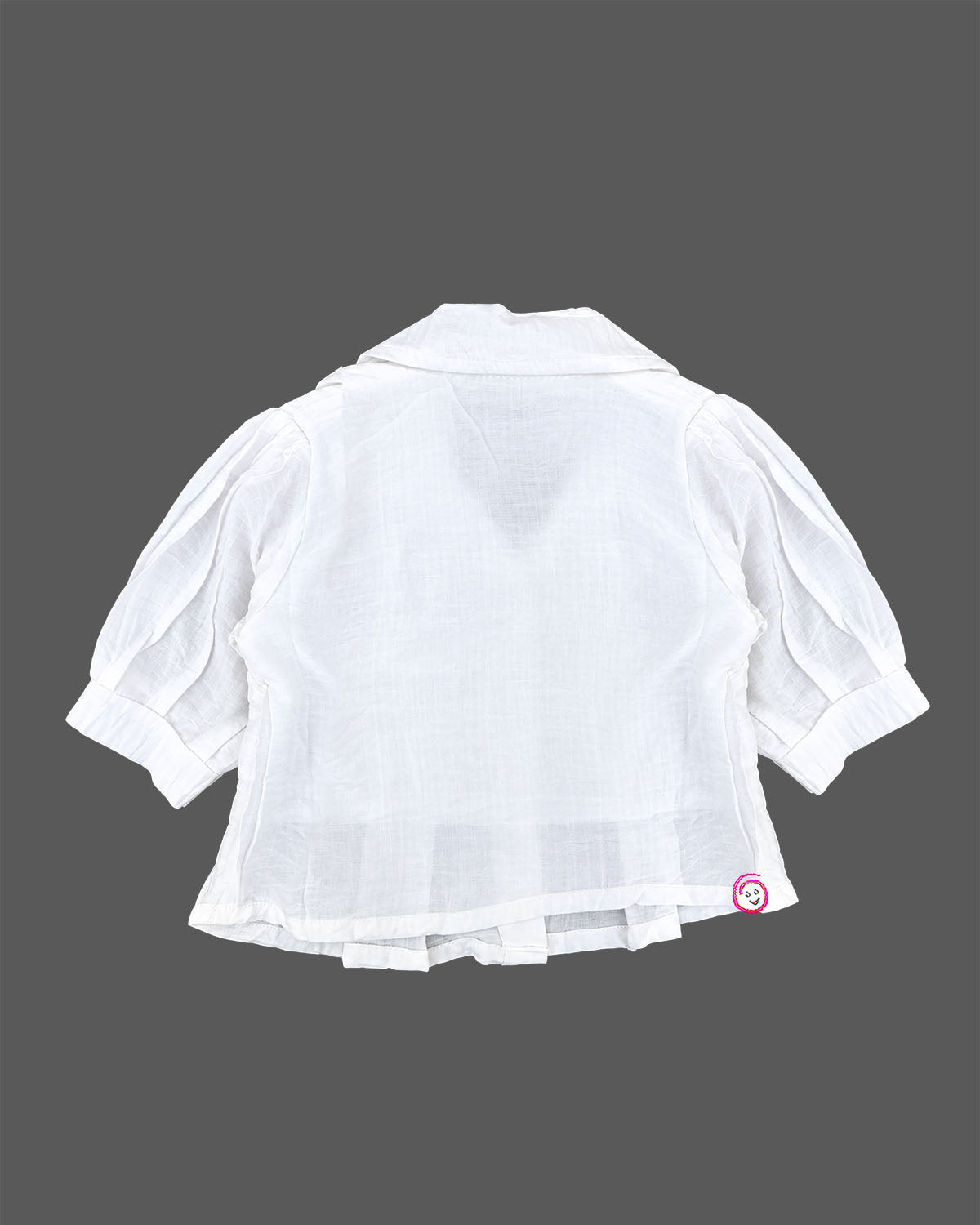 Girls Western Top with Lace Pockets and Puff Sleeves for Party Wear