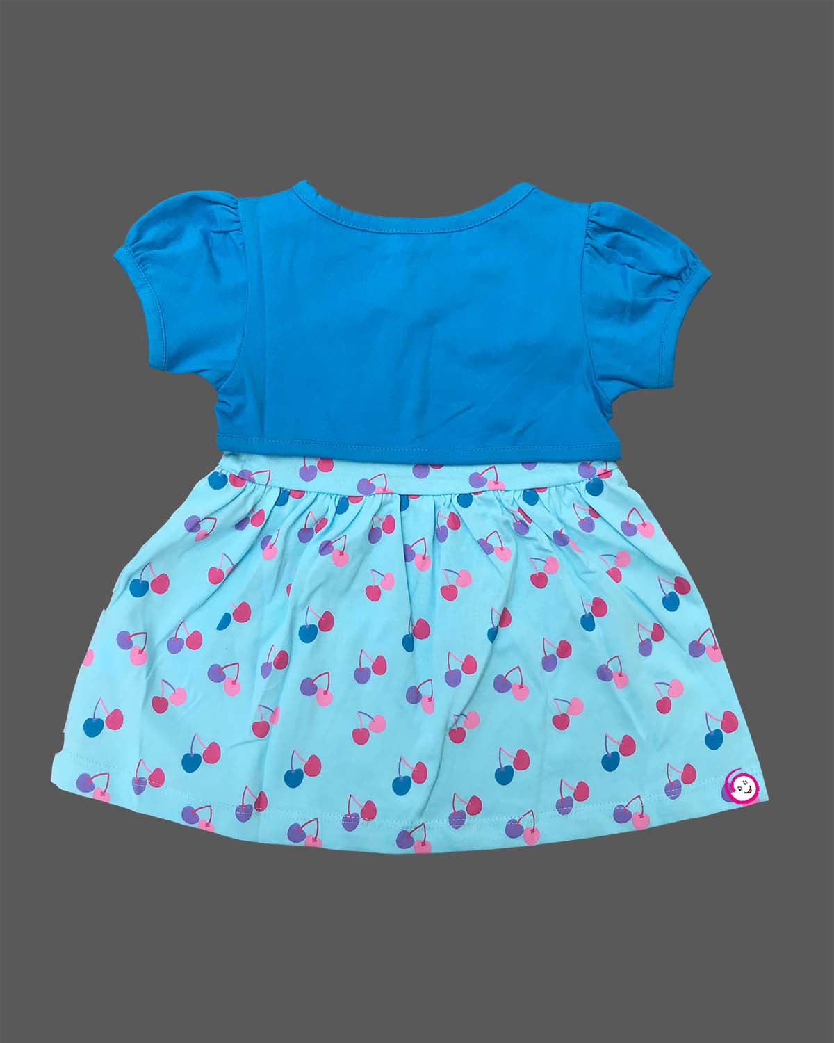 Toddler casual cotton frock with attached bolero overlay for playdates and daily wear