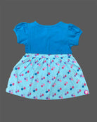 Toddler casual cotton frock with attached bolero overlay for playdates and daily wear