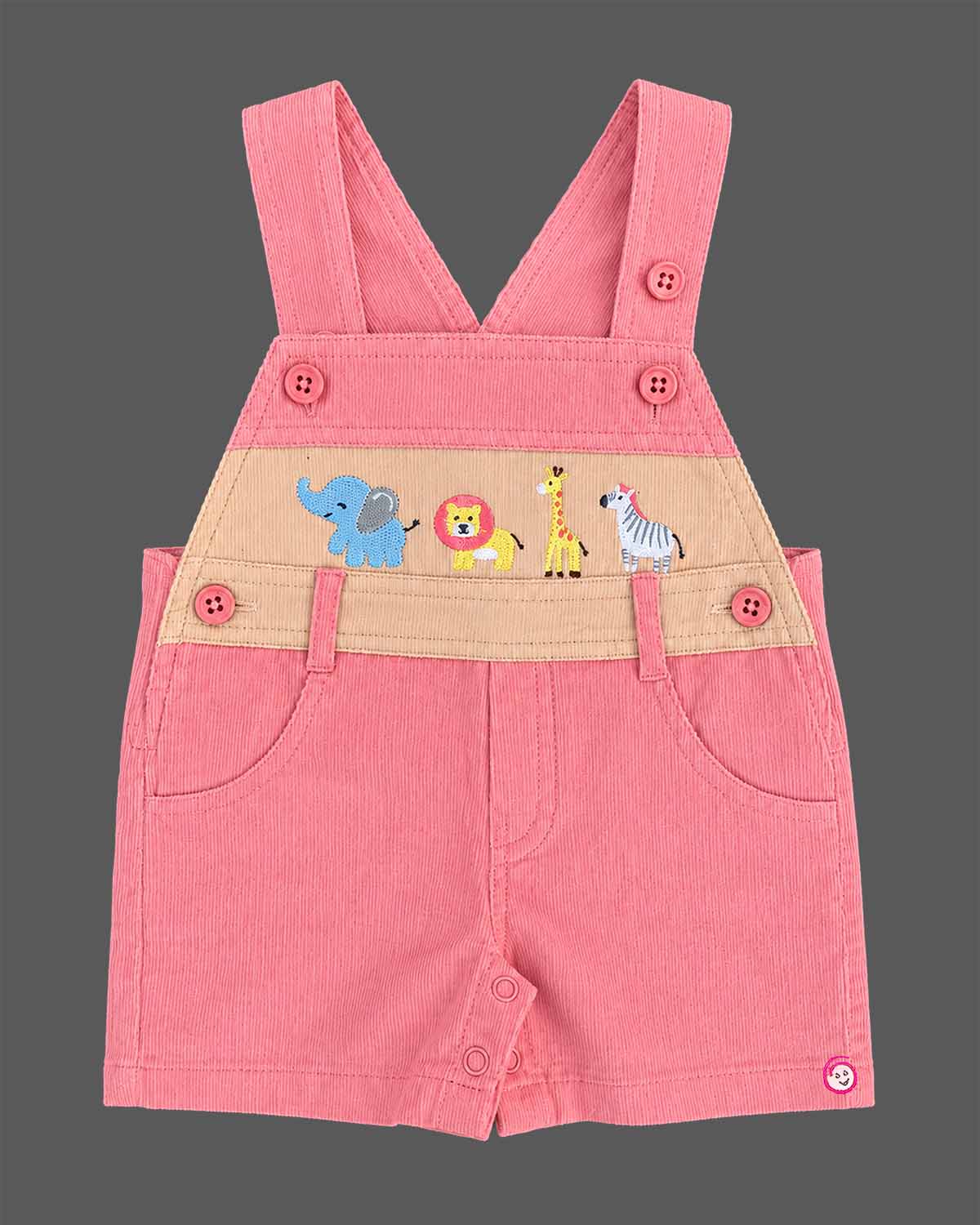 Baby boy short dungaree romper and t-shirt clothes for infants set with animal print