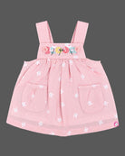 Baby girl clothes printed pinafore dress with floral top set