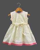 Girls frill sleeve with traditional frock - Cream