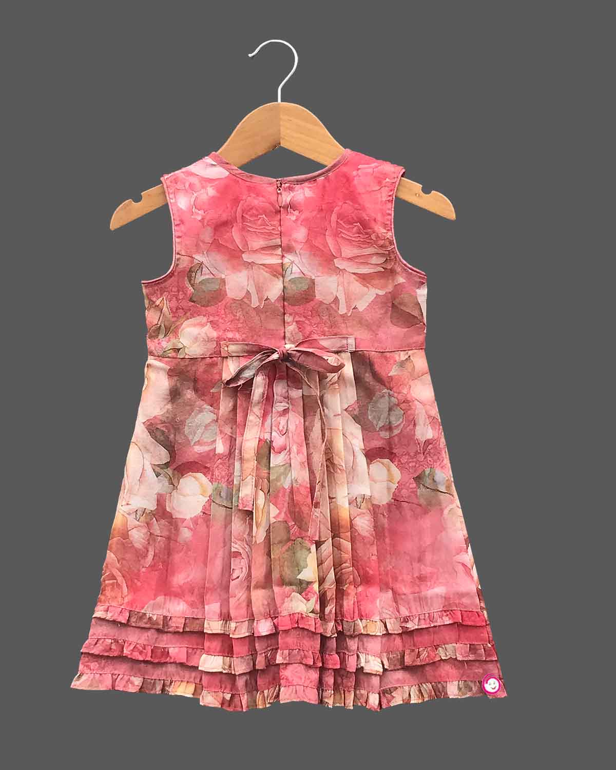 Girls elegant design casual frock - Pink