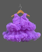 Tiered ruffle tulle baby party wear dress with sequin embellished bodice for girls