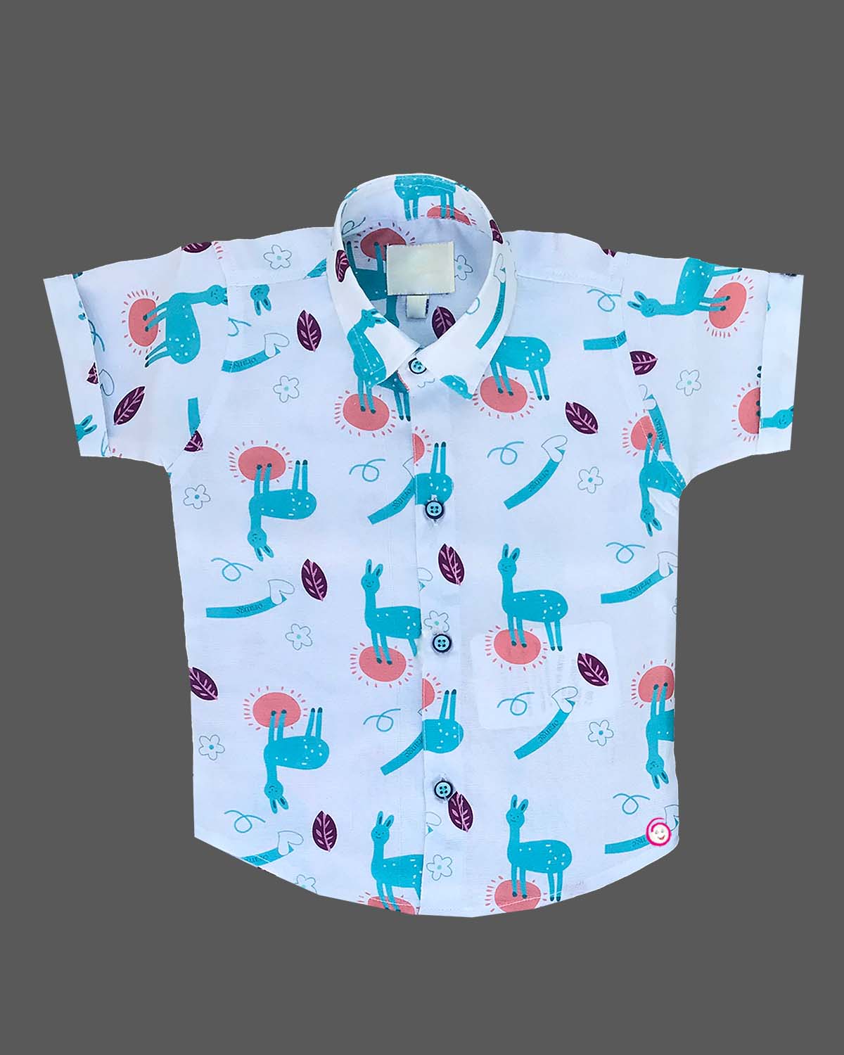 Boys printed shirt with shorts - Sky Blue