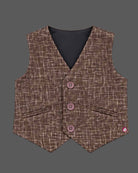 toddler weave waistcoat suit with collared shirt bow tie and pant for boys party wear