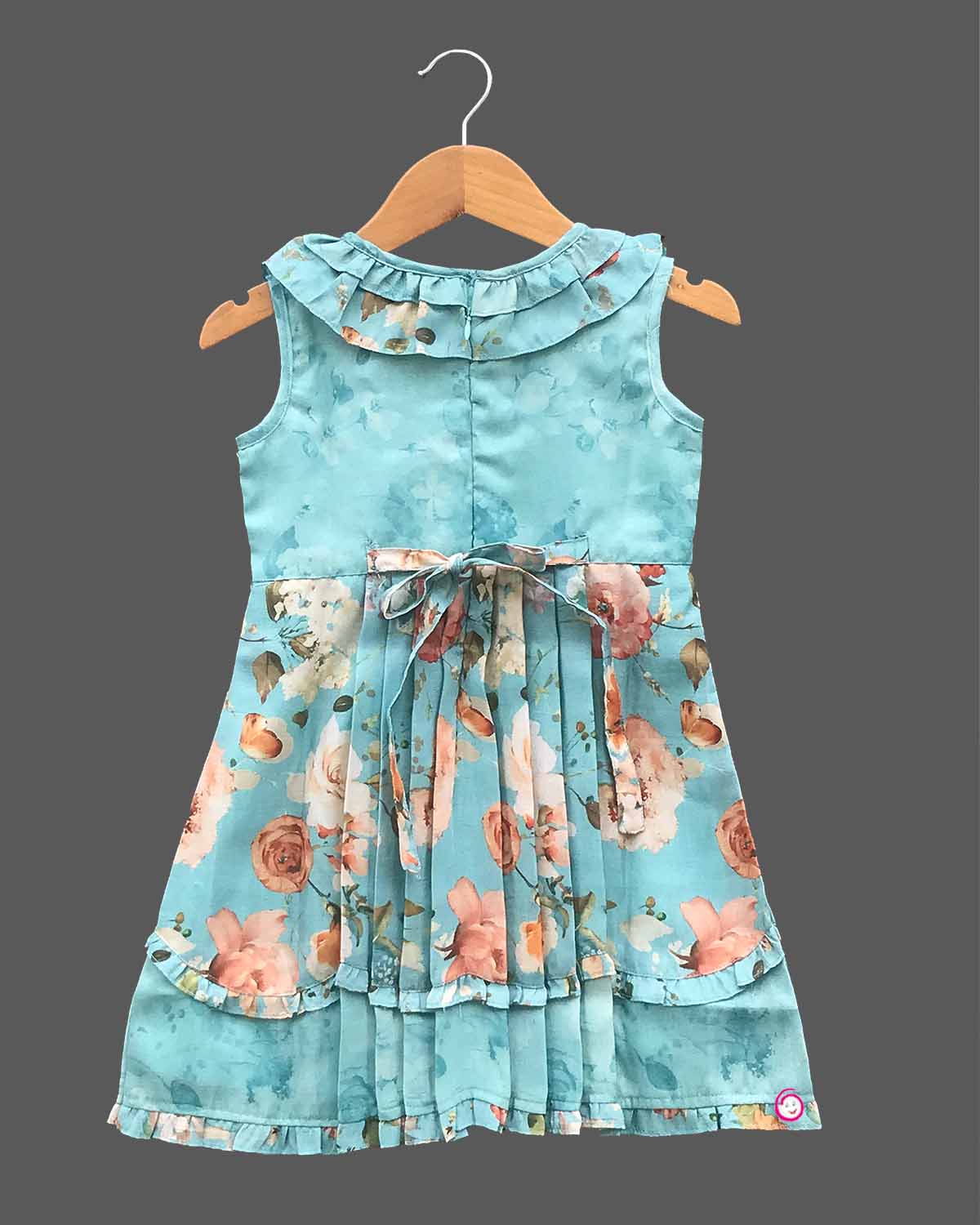 Girls sleeveless flower printed casual frock