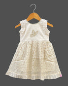 Girls frill sleeve with traditional frock - Half White