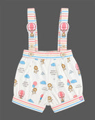 Little gentleman suspender set with bow tee for casual party wear