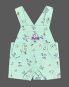 Mint printed boys dungaree set with black short sleeve t shirt