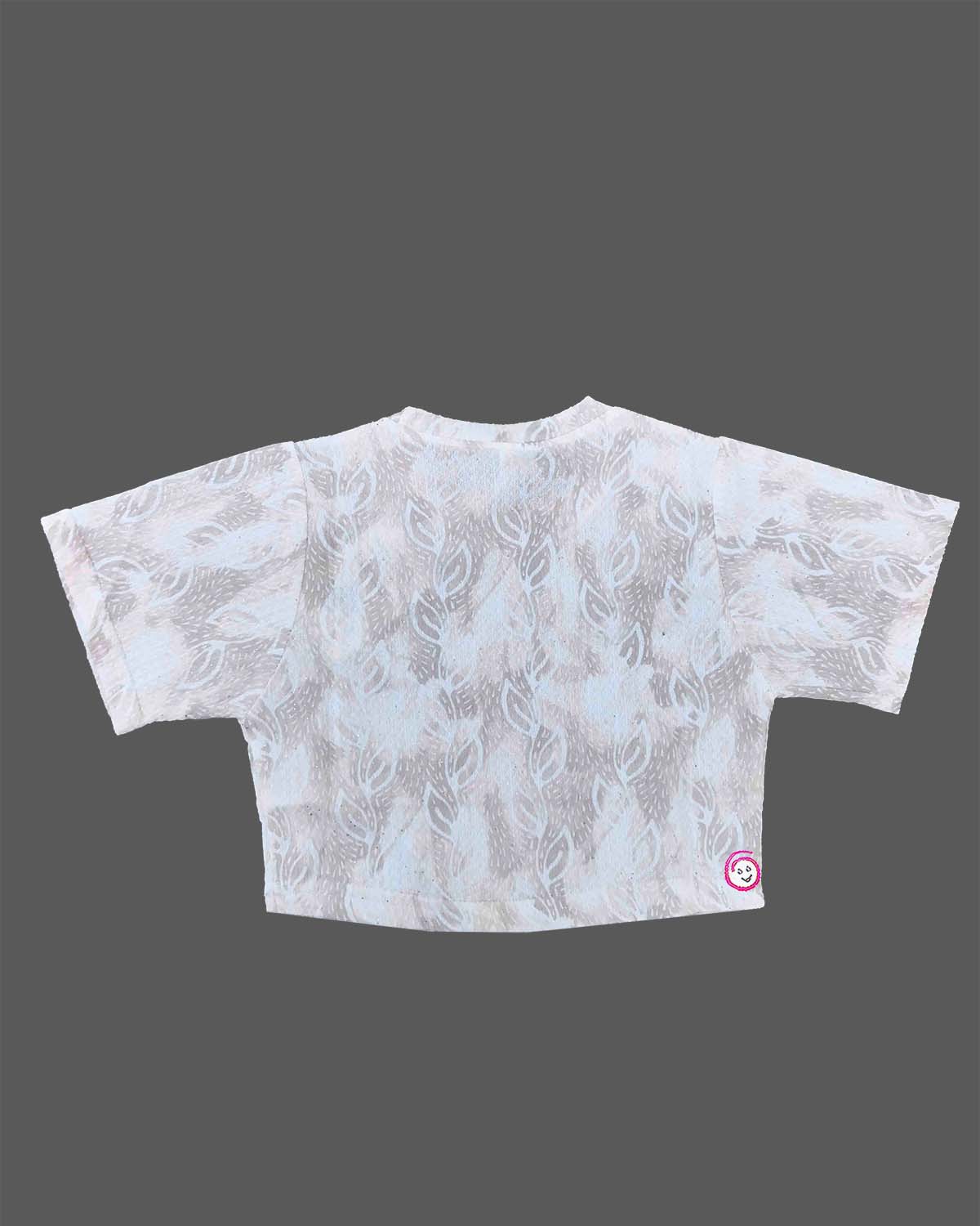 Toddler printed half sleeve western top with slogan graphic for casual outing