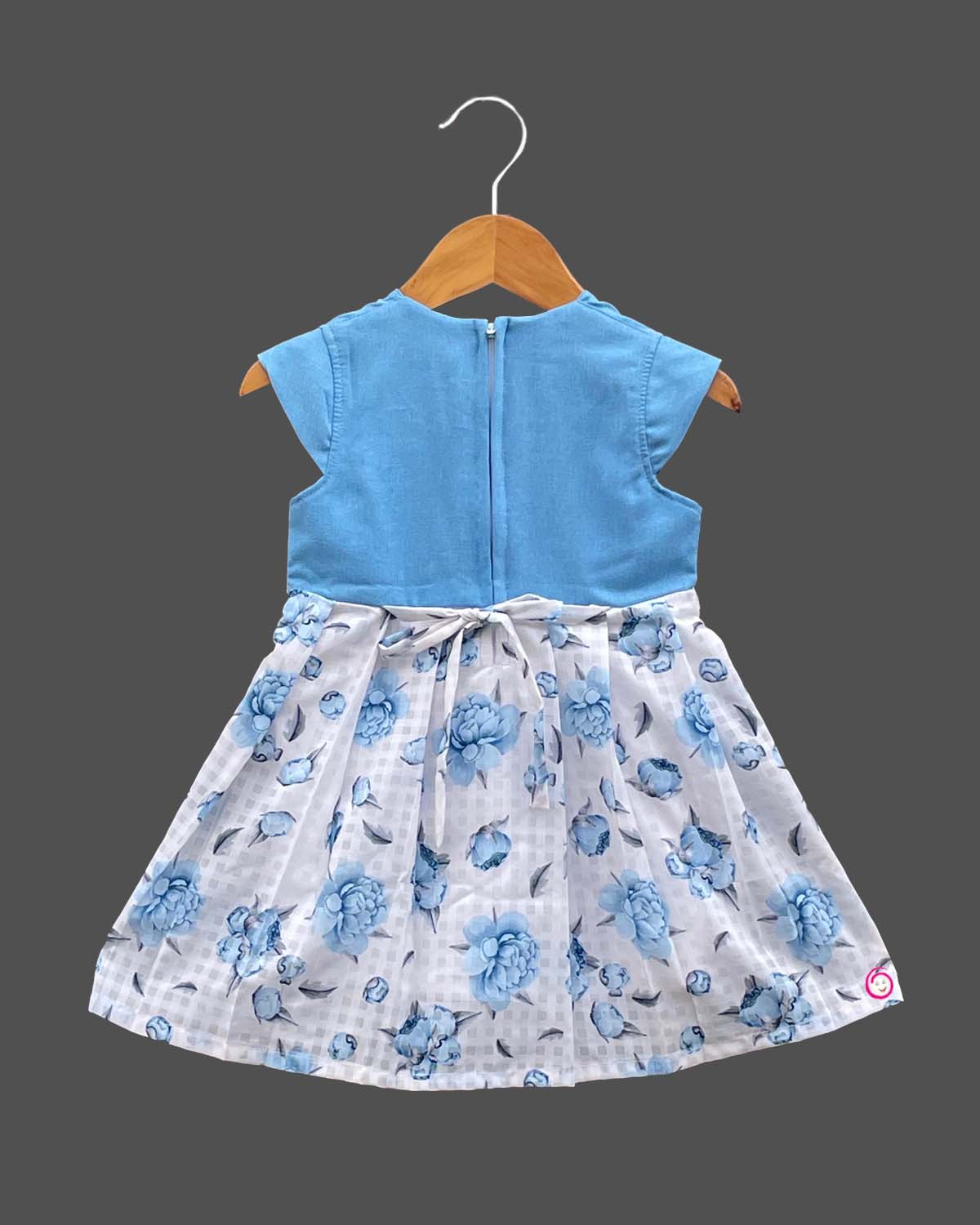 Girls cap sleeve with western frock - Blue