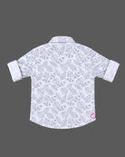 Boy button-down shirt with leaf pattern for party wear for boys