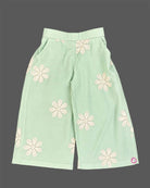 Toddler cotton embroidered top and wide leg pant set for girls birthday outfit and daily wear