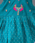 Girls Beautiful Two Peacock Embroidery Frock