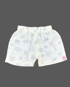 White safari animal doodle print baby boy top and shorts set for summer vacations, playdates, and park outings
