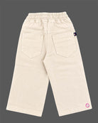 Boys straight leg cotton trousers featuring an elasticated drawstring waistband, coin pocket detail, and front pockets