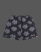 Infant boys floral motif short sleeve button shirt paired with matching elastic waist shorts