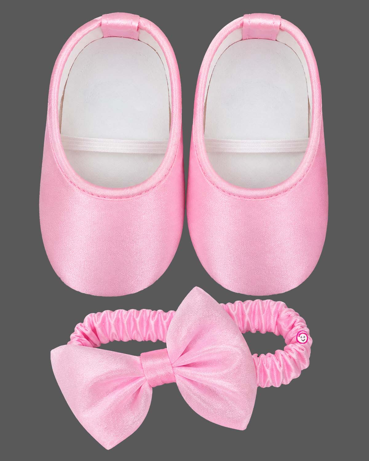 Asymmetric organza rosette kids party wear frock set with matching booties and bow headband