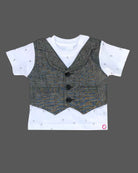 Boys printed shirt with short - Grey