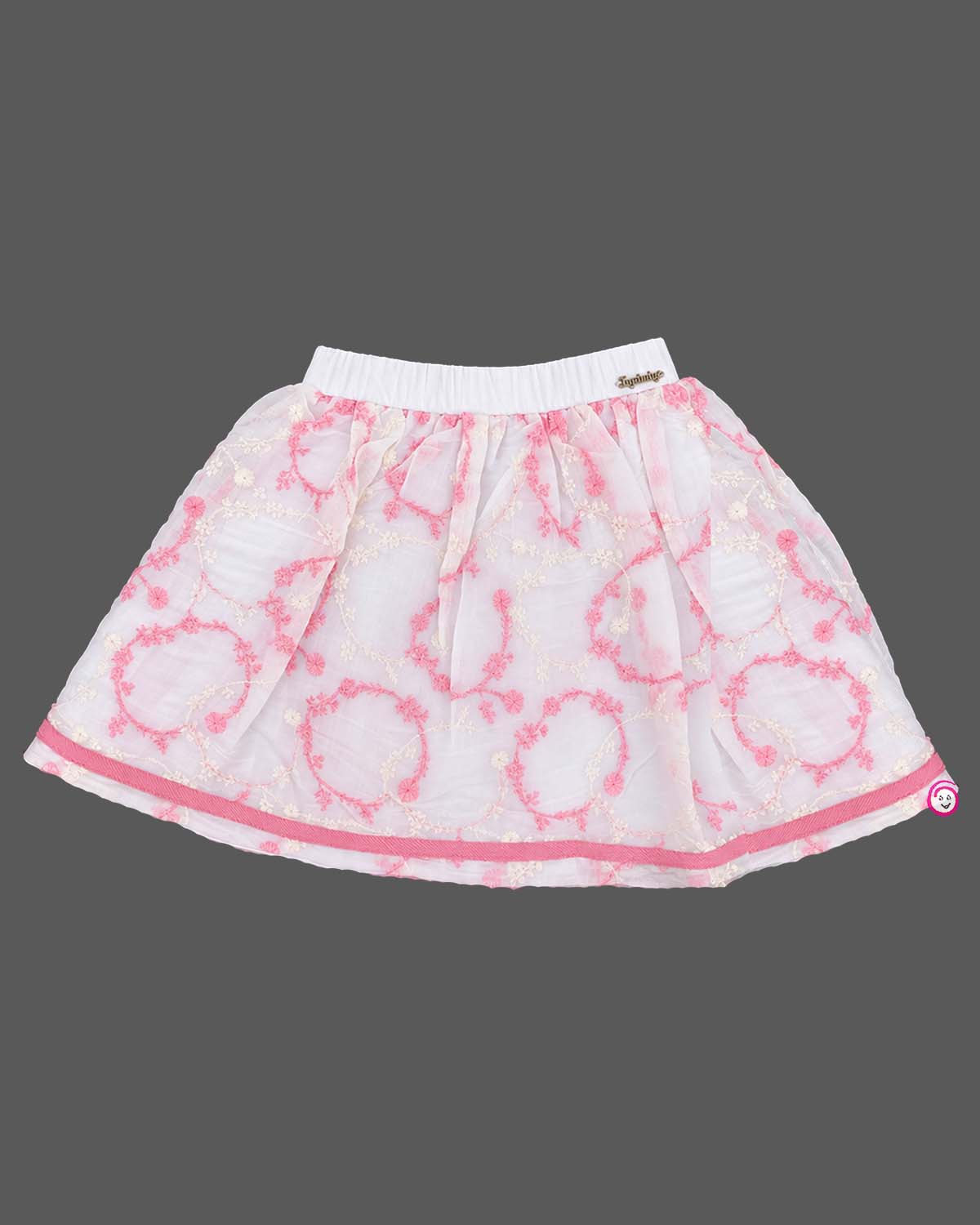 Flutter sleeve top with embroidered net skirt baby party wear dress features