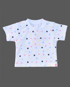 Boys dot printed tee with half romper - Navy Blue