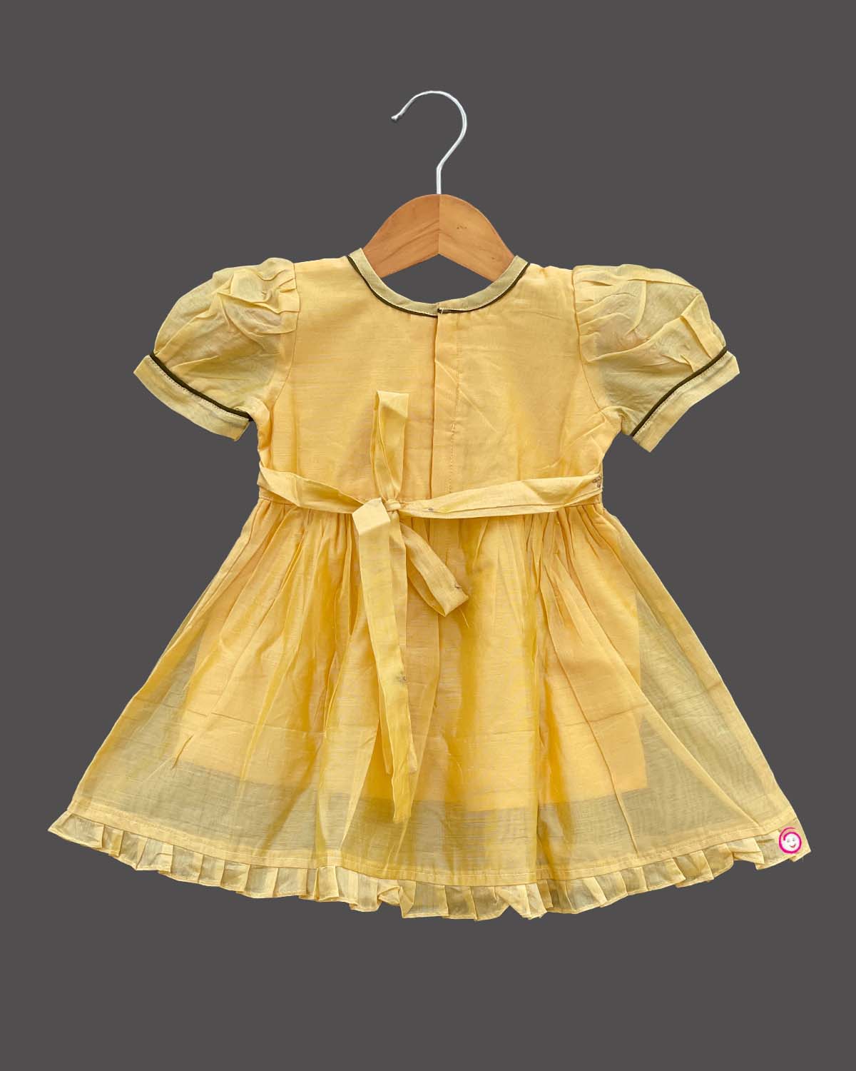 Girls printed traditional frock - Yellow