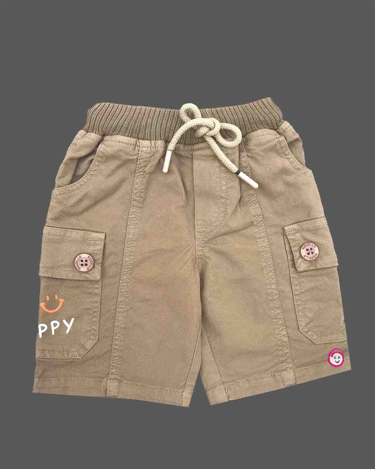 Toddler boy short sleeve mandarin collar shirt and drawstring cargo shorts set