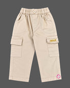 Kids cargo pants set featuring a button-down collar and utility pockets for everyday wear.