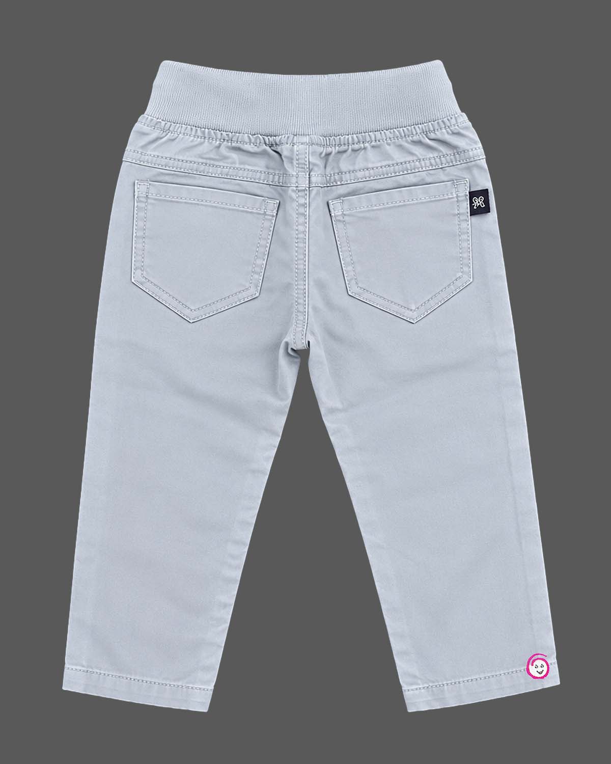 Toddler drawstring twill pant featuring an elastic waistband for kids styling.