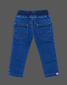 Toddler washed denim pant with elastic drawstring waistband for dress for boys styling.