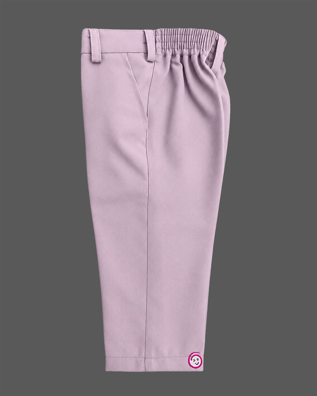 Boys dusty mauve formal suit blazer with shoulder sequin embellishments and tassel fringe, tie, pocket square, paired with elastic waist formal pant