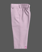 Boys dusty mauve formal suit blazer with shoulder sequin embellishments and tassel fringe, tie, pocket square, paired with elastic waist formal pant
