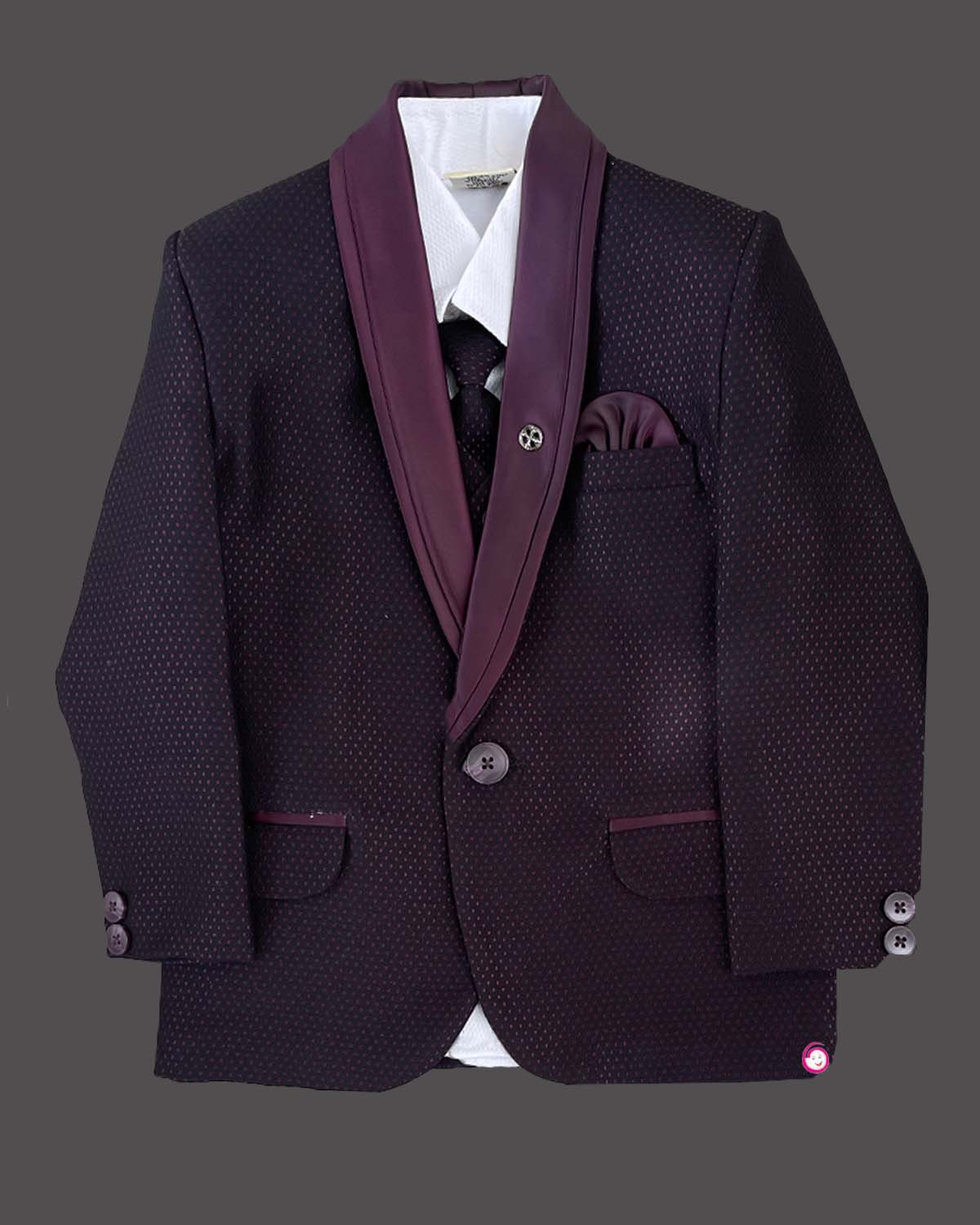 Boys elegant party wear formal suit - Indigo