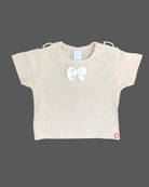 Boys t-shirt with star printed suspender set - Beige