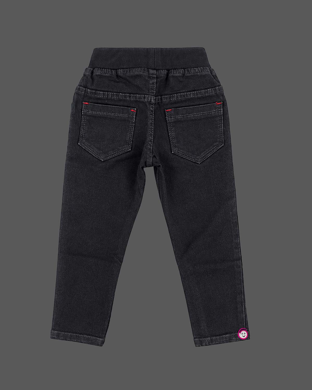 Boys denim pant with ribbed elastic drawstring waistband for party wear for boys collection.