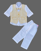 Boy full sleeve with waistcoat set - Yellow