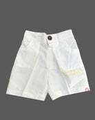 Toddler Boys patterned short-sleeve shirt and white shorts set for summer outings