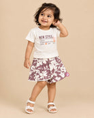Toddler girls graphic t-shirt and printed shorts casual summer set