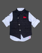 Boy full sleeve with waistcoat set - Black