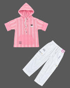 Baby party wear dress hooded pullover top and cargo trousers set for boys