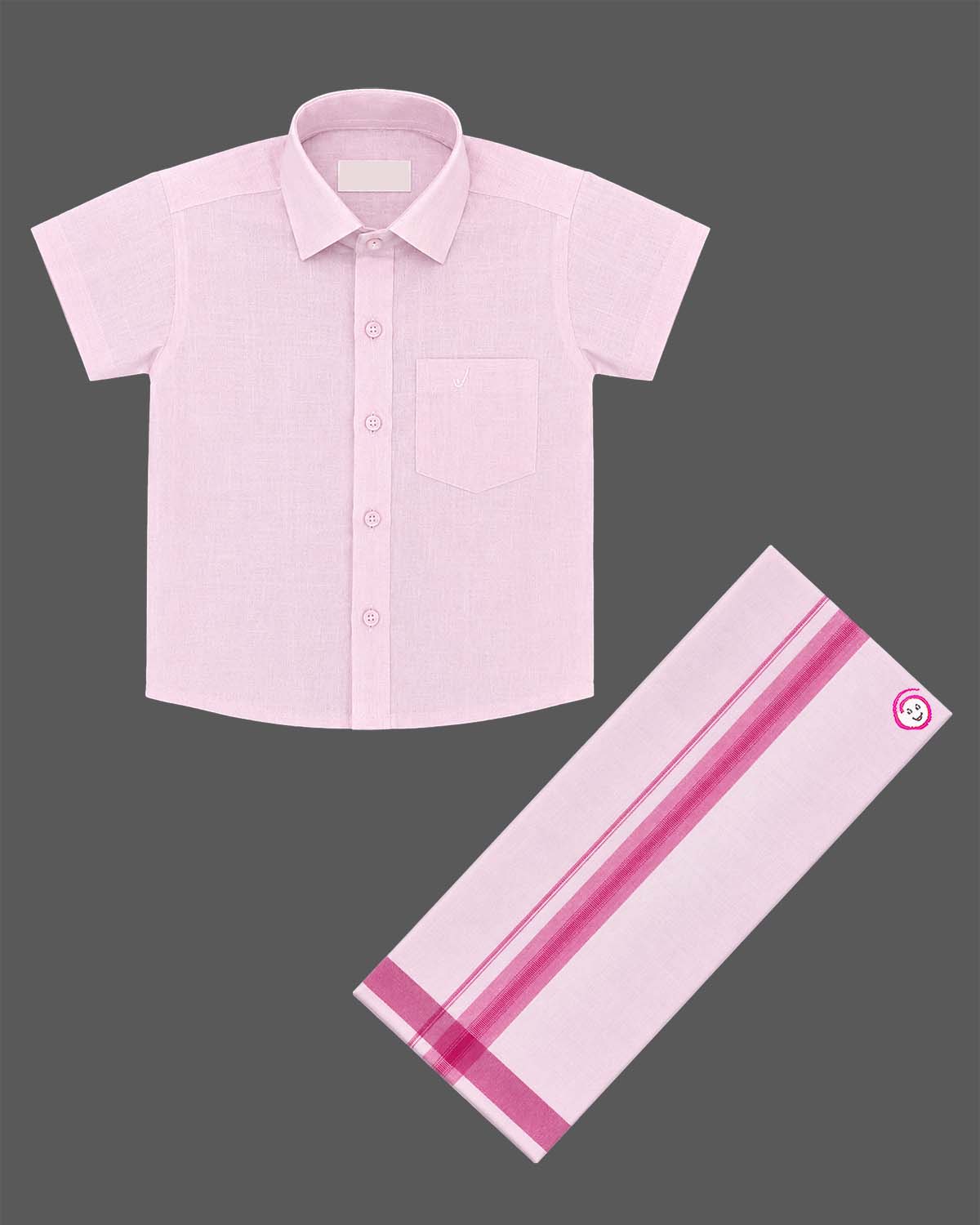 Charming traditional shirt and dhoti ensemble for toddler boys celebratory attire