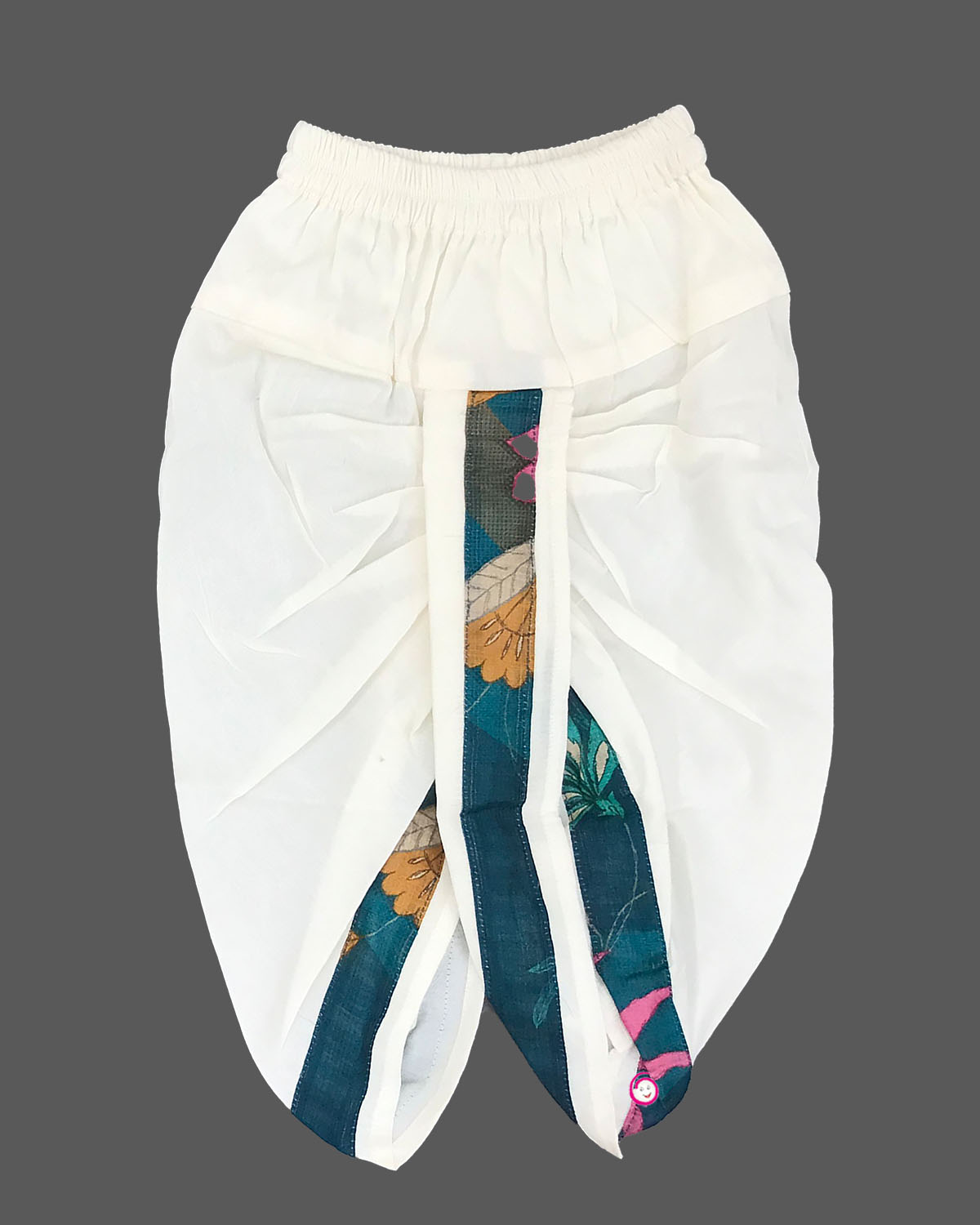 Boys flower printed full sleeve dhoti set - Ramar Blue