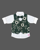 Toddler embroidered waistcoat set with bowtie and pleated pant