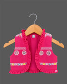Toddler tiered western frock with embroidered jacket set for girls party wear