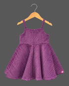 Toddler Girl Pleated Fit-and-Flare Dress for Birthday Parties and Family Dinners featuring floral chest embroidery